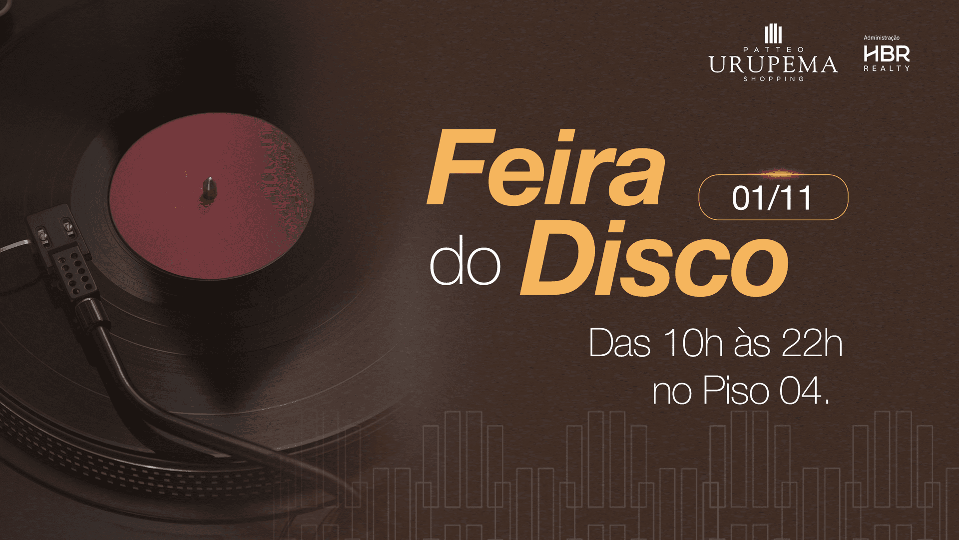 Ilustração do evento: Feira de Disco, com mais de 7 mil opções, é atração no Patteo Urupema Shopping