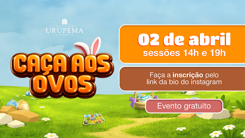 Ilustração do evento: Páscoa do Patteo Urupema Shopping terá brincadeira de caça aos ovos de chocolate