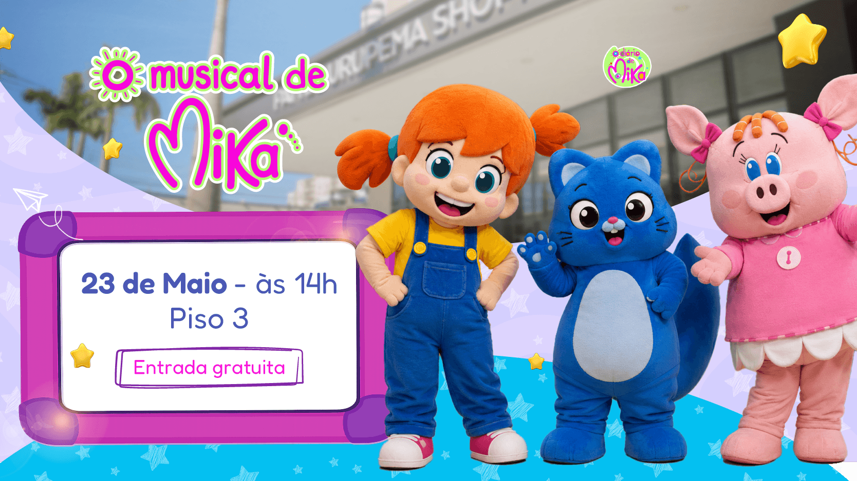 Ilustração do evento: Patteo Urupema Shopping traz  musical da Mika no próximo sábado